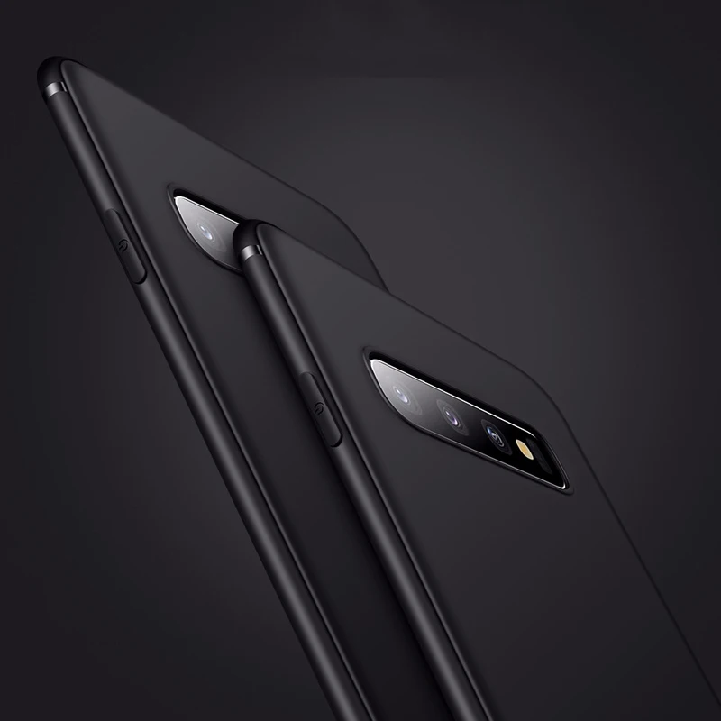 Матовый чехол для samsung s10 plus мягкий силиконовый ультратонкий защитный s10e черный