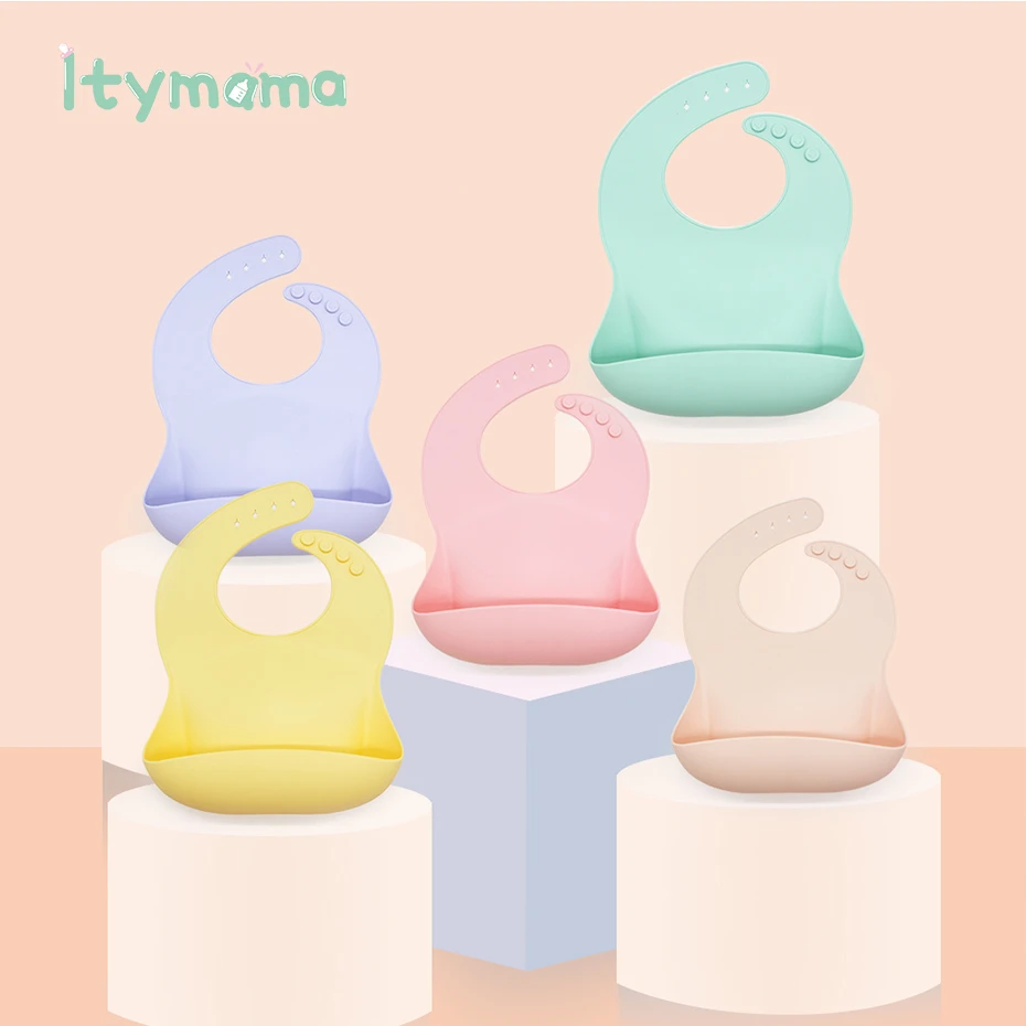 

Однотонные силиконовые детские нагрудники, водонепроницаемый нагрудник для кормления, нагрудники, модные фартуки, детские нагрудники, луч...