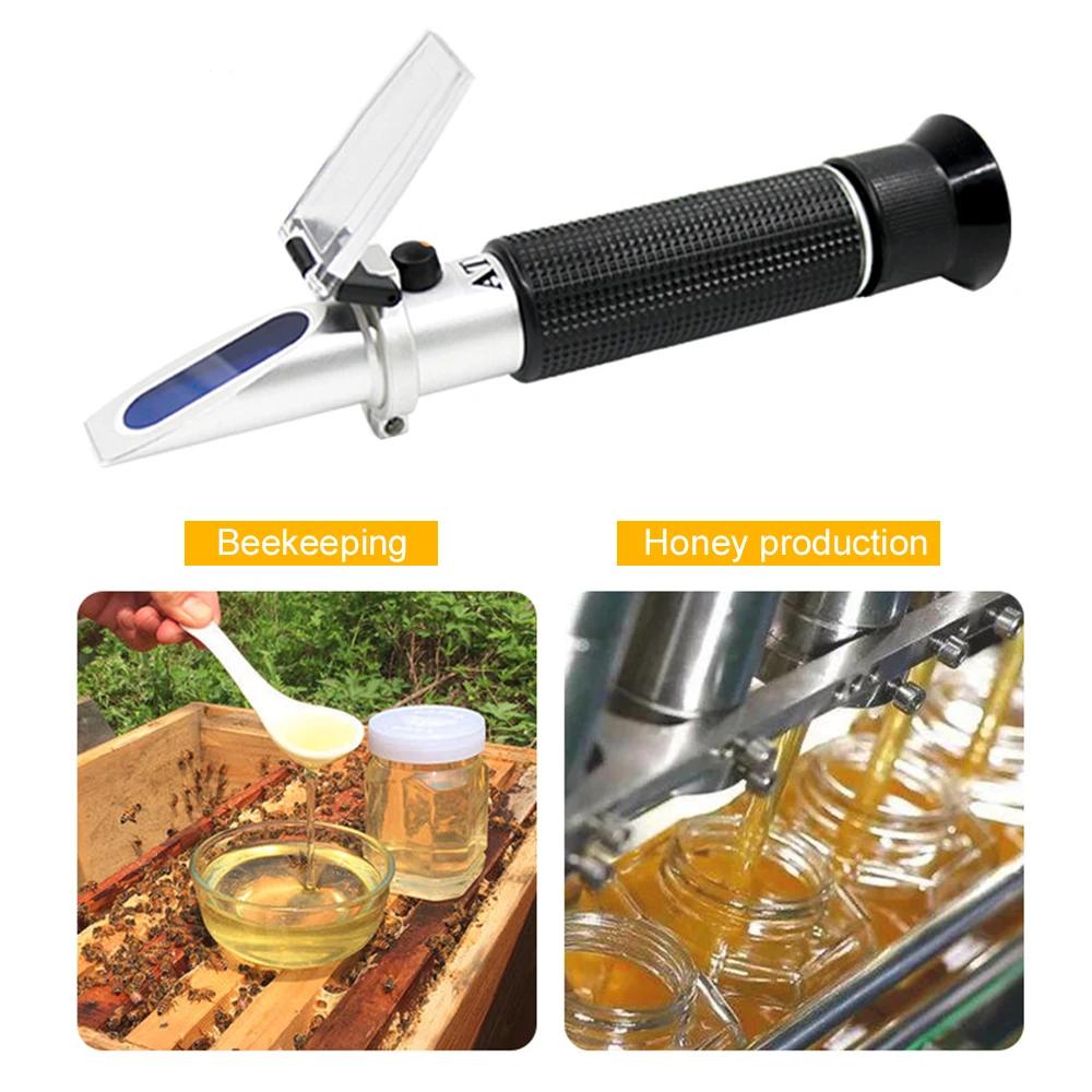 

KKmoon 3-in-1 Handheld Honey Refractometers for Honey Moisture & Brix &Baumes Beekeeping Honey Refractometer Water Content Meter