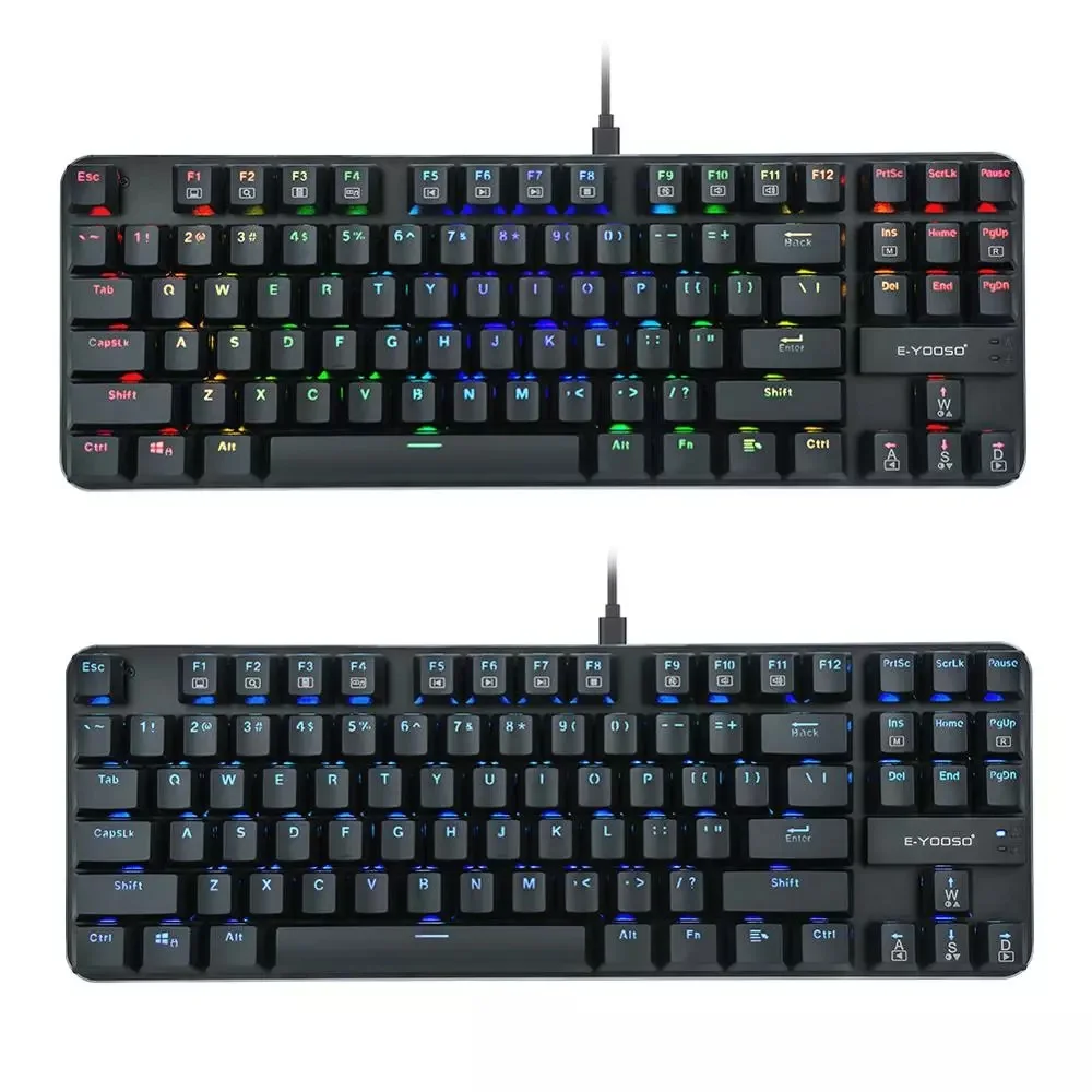 K630 – rgb backlit wired gaming keyboard, Ultra-thin, light, bass key, blue switch, 87 N keys, rocker (black)