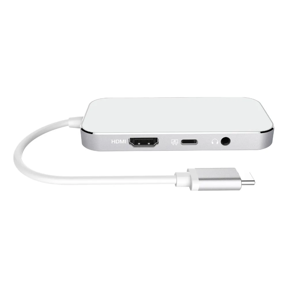 

JCKEL 8-in-1 Type C 3.1 Hub to Type C PD 3.5mm Audio 4K Video HDMI-compatible USB 3.0 SD/TF Card Reader Hub Splitter For Macbook