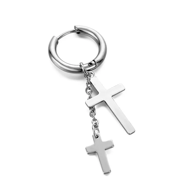 Rinhoo модные геометрические Длинные асимметричные круглые серьги из нержавеющей