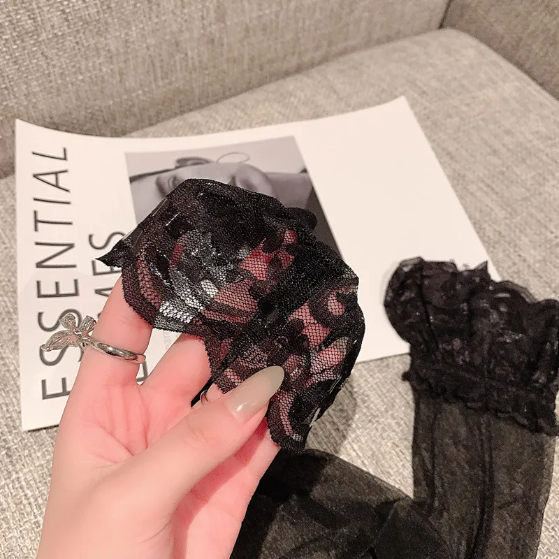 

Sannian Lace Silk Stockings Women Summer Models Thin Sexy Anti-hook Silk High Socks Half Over The Knee Stockings Bottom Socks