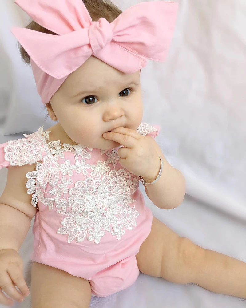 

0-18m Newborn Infant Baby Girls Lace Romper Ruffles Flower Princess Jumpsuit Summer Toddler Baby Girl Clothes Sunsuit