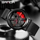 SANDA Men Rim Hub Watch Custom Design Sports Car Watch Stainless Mesh Racing Wheel Rim Hub Quartz Watch Man WaterproofRelogio Other Image