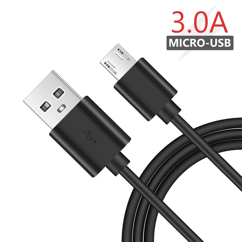 0.25m 1m 1.5m 2m 3m 3A Black USB A To Micro USB Cable Android Charge Cable Sync Data Charging Cord For Samsung Huawei Xbox One