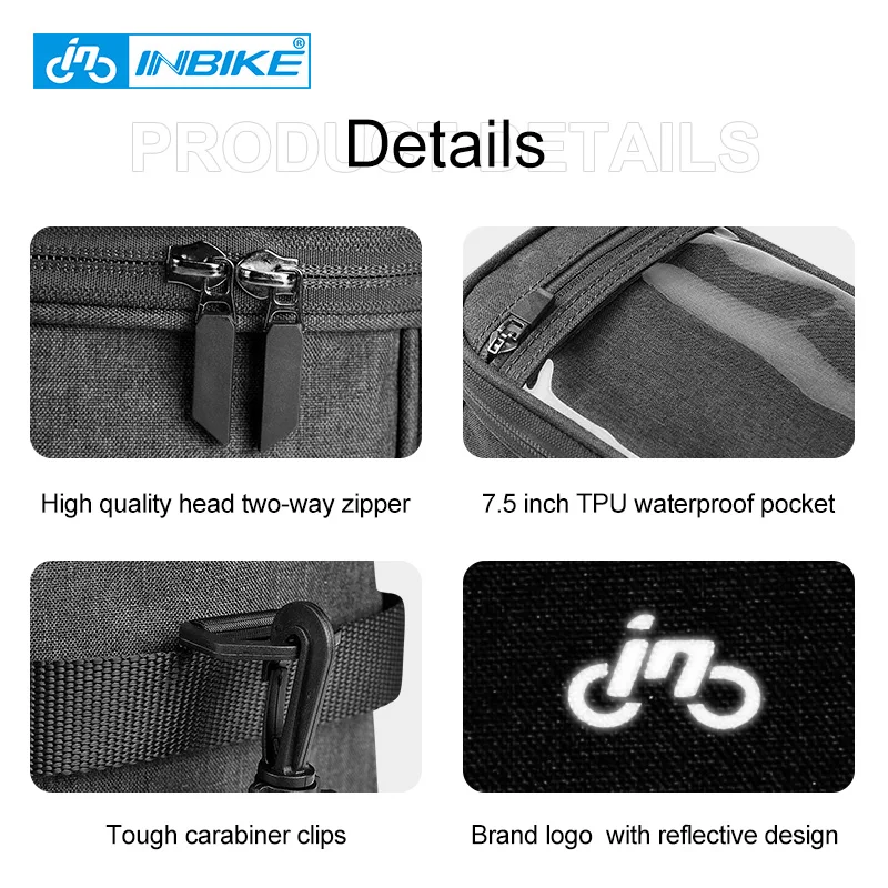 Сумка на голову велосипеда INBIKE вместительная Водонепроницаемая дорожная сумка