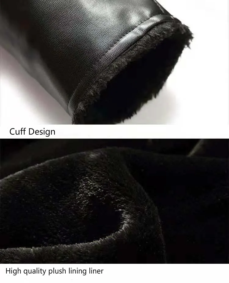 Зимняя искусственная меховая Воротник кожа Мужская бархатная Толстая теплая