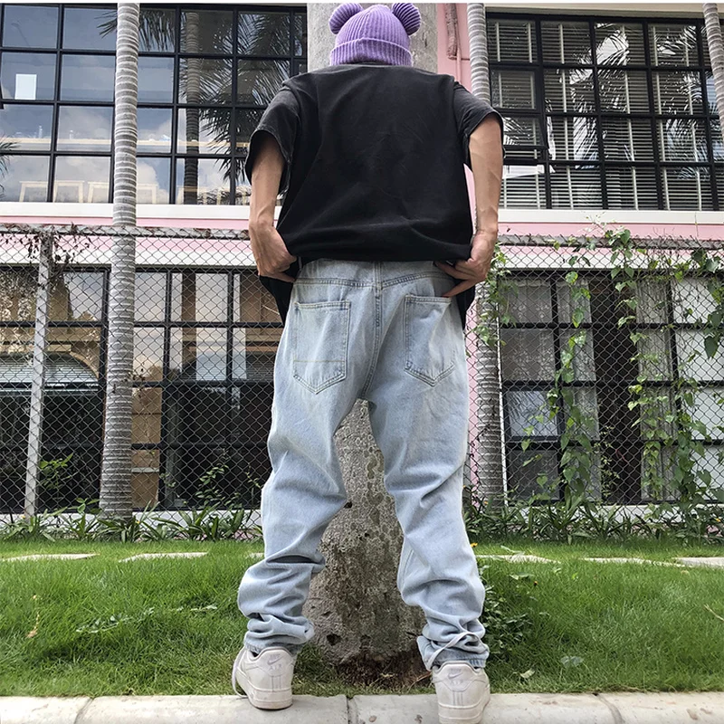 Fashion Skull Paisley Printed Denim Jeans Pants Mens Straight Zipper Trousers Hip Hop Streetwear Long Jean Pant Casual Joggers