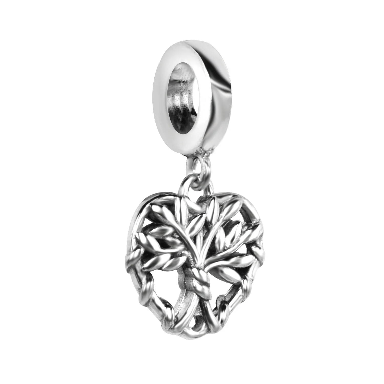 

2020 Winter New 925 Sterling Silver Beads Heart Family Tree Dangle Charm fit Original Pandora Bracelet Christmas Jewelry