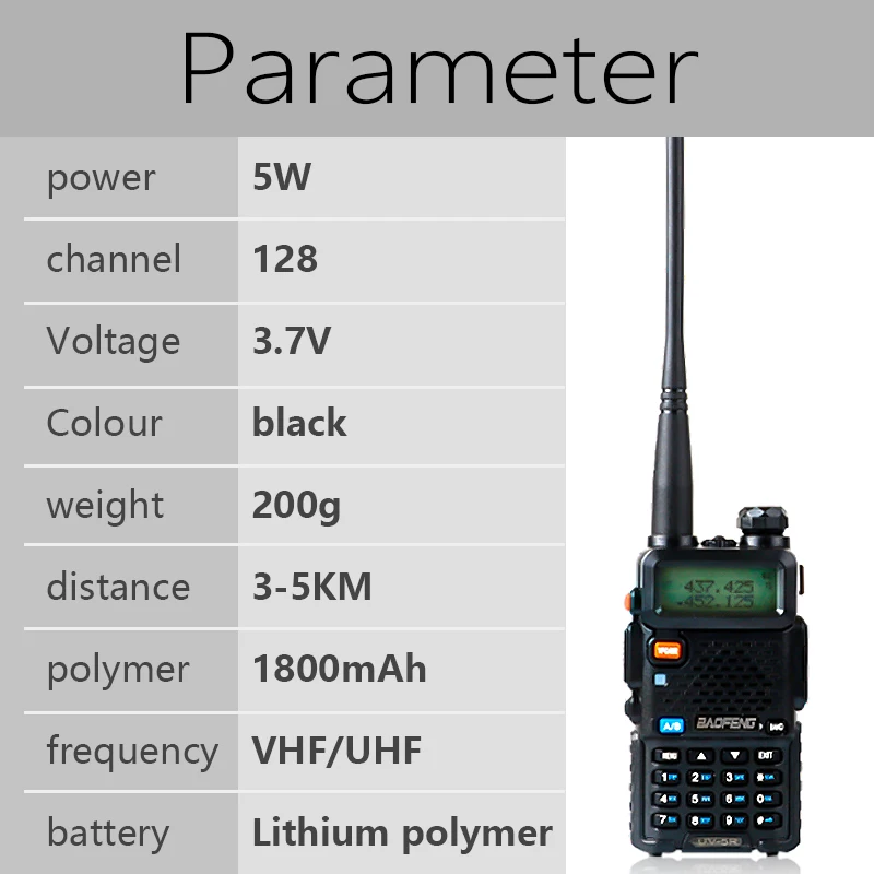Рация BaoFeng UV 5R двухсторонняя cb радиосвязь обновленная версия baofeng uv5r 128CH 5W VHF UHF 136
