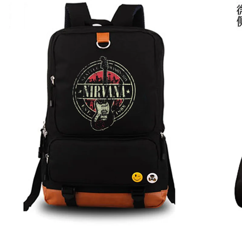 Нирвана рок группа рюкзак студенческий школьный ноутбук досуг ежедневный | Багаж