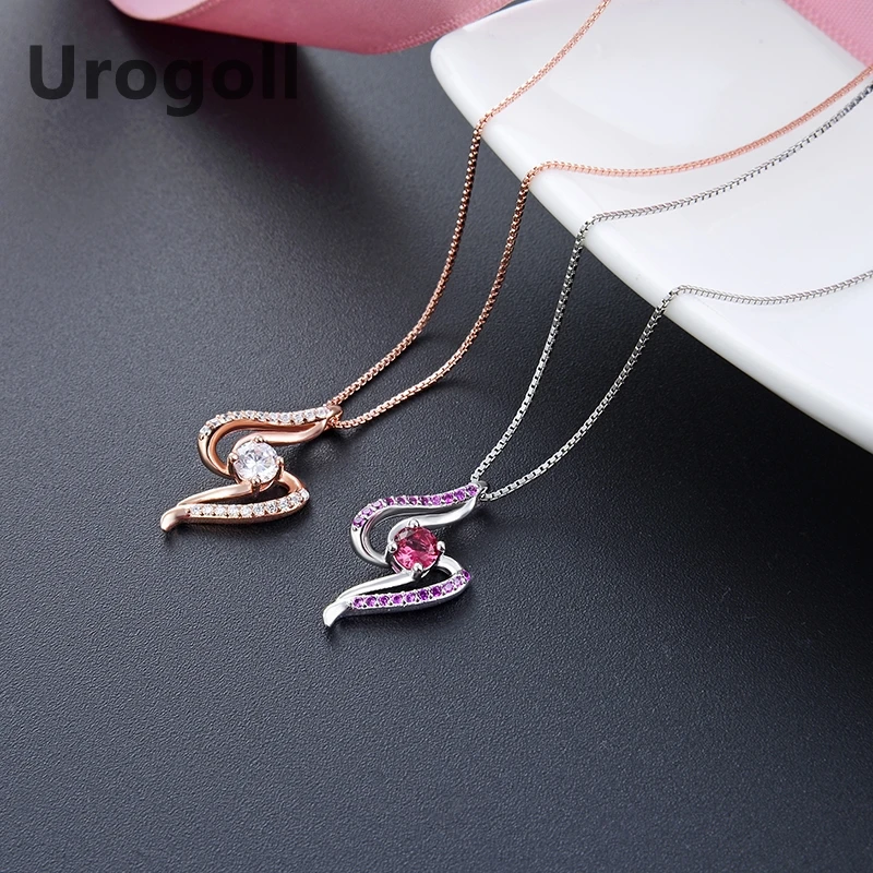 Благородные женские ожерелья из чистого серебра 925 пробы геометрическая форма