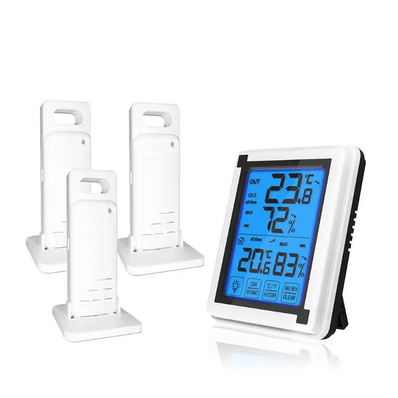 Сенсорный экран Беспроводная метеостанция ℃/Thermometer термометр гигрометр с 3