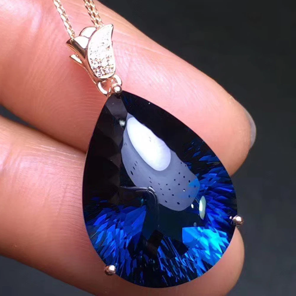 Натуральный Лондонский Голубой Larimar 18k золото матч натуральный Южно-Африканский