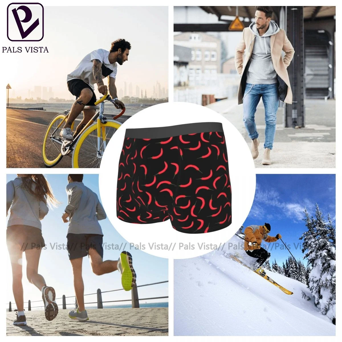 

Pepper Underwear Trenky Polyester Funny Trunk Males Pouch Printed Boxer Brief