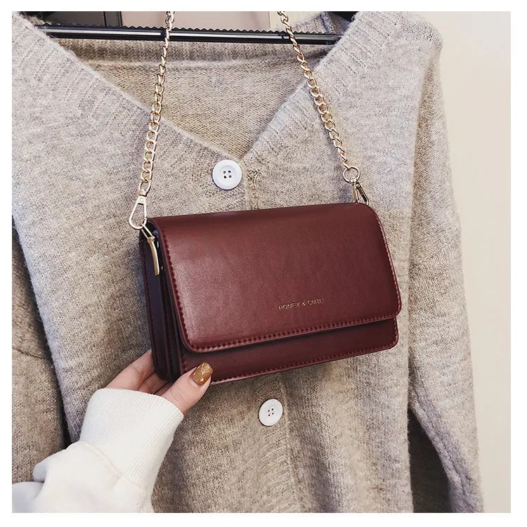 Бургундия Meteor bird black mini square women shoulder bags small messenger bag little Japanese crossbody bag - Цвет: Бургундия