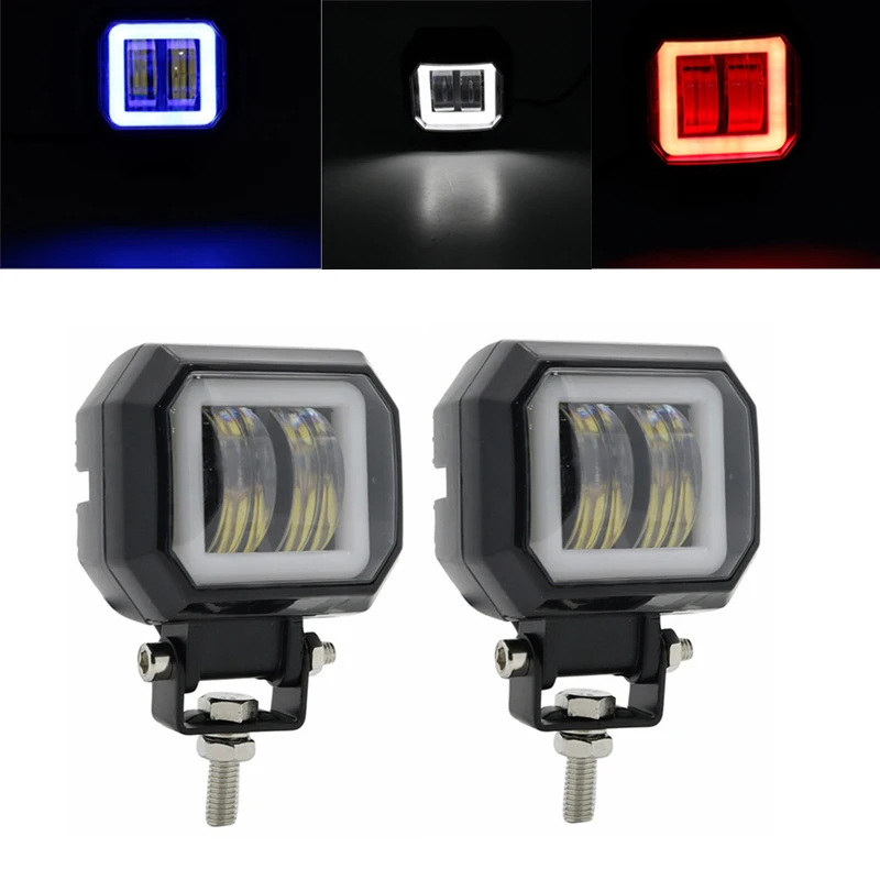 

1 пара/1 шт., 3 дюйма, 12 В, 24 В, 6500 К, 20 Вт, водонепроницаемый квадратный светодиодный противотуманный фонарь, прожектор, светодиодный свет, бар, в...