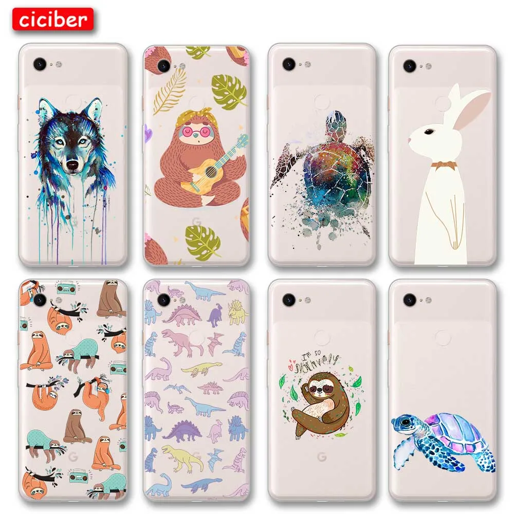 

Sloth Wolf Tortoise Phone Case For Google Pixel 4 5 3 2 XL Cover for Pixel 3a 4a XL Soft Silicone TPU Shockproof Protect Fundas