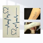 Водостойкие Временные татуировки AACAR, 1 шт., украшение для кожи, этикетки для тела, татуировки, наклейки, электрокардиограмма, 10*6 см