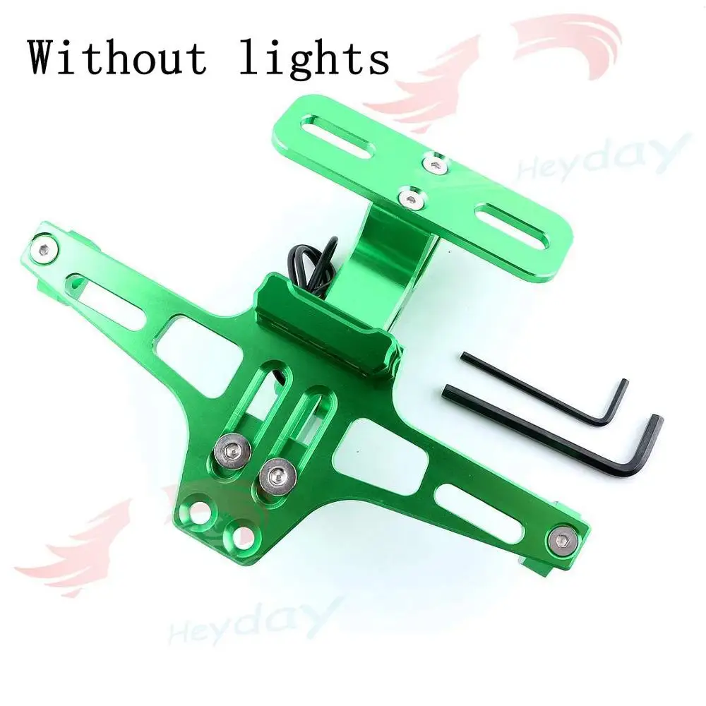 Армейский зеленый Светодиодный держатель номерного знака для мотоцикла, кронштейн для YAMAHA fz6 fz1 Benelli trk 502 tnt 125 xmax 125 Buell - Цвет: Армейский зеленый