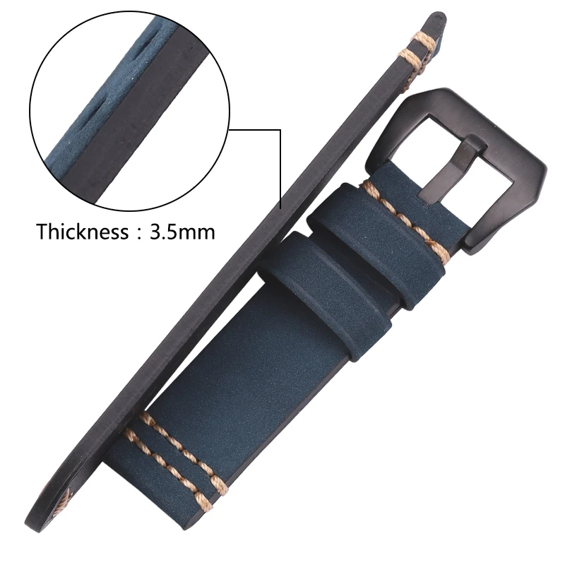 

Handmade Cowhide Watch Band 20mm 22mm 24mm Replacement Genuine Leather Watchbands Strap Women Men Vintage Bracelet Accessories
