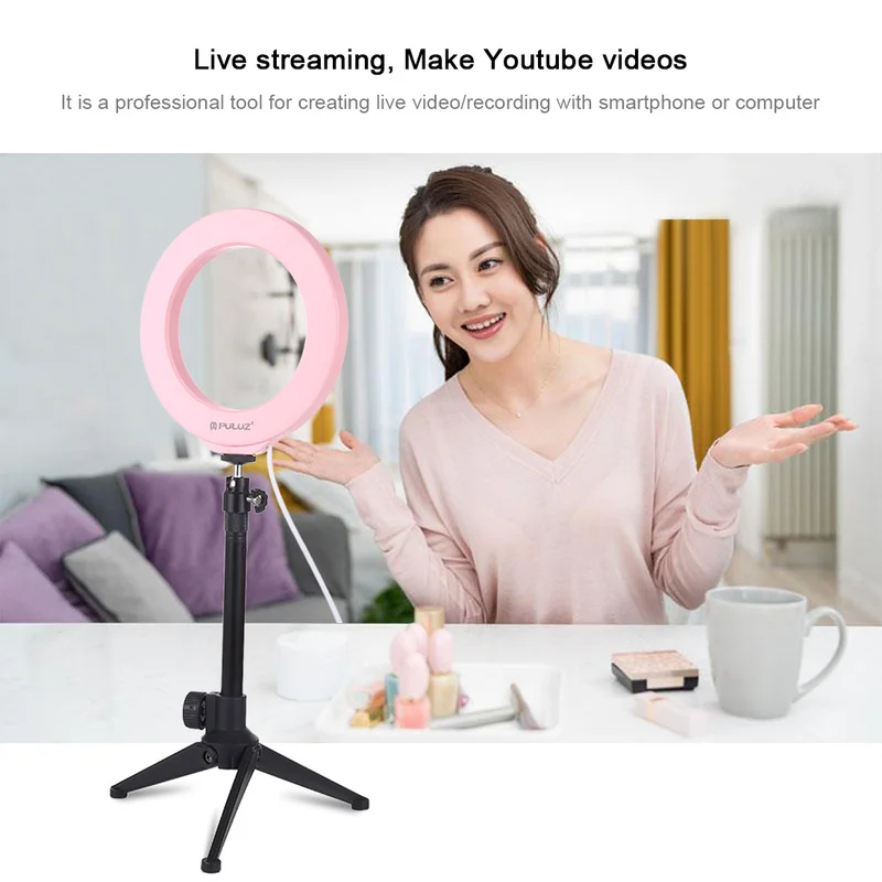 Кольцевой светильник для фотосъемки светодиодный 3200K 5500K затемнения видео