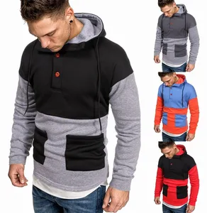 Men's Clothing 2020 Autumn Winter New Men's Plus Size Casual Color Matching Hooded Pullover Men's Sweatshirt 10 item image