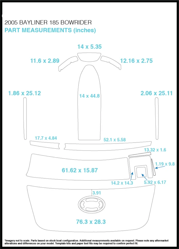 

2005 Bayliner 185 Bowrider Swim Step & Cockpit Pad Boat EVA Teak Decking 1/4" 6mm