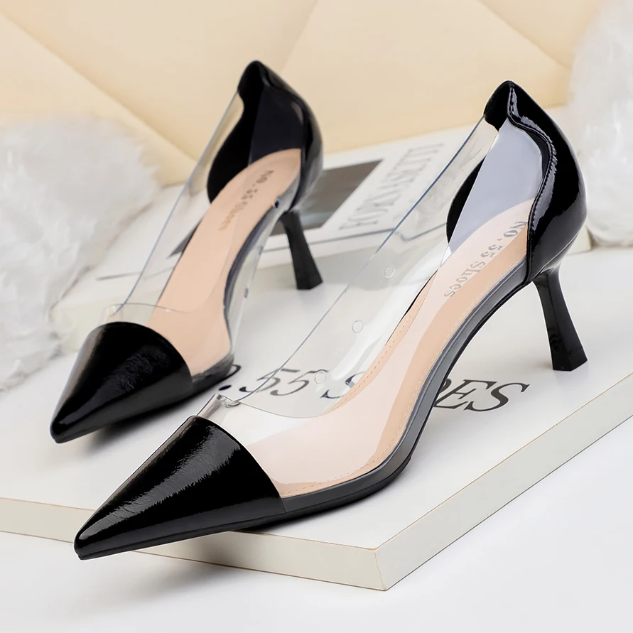

2021 New Women Pumps 6cm High Thin Heel Pointed Toe Shallow Sexy Office Ladies Women Shoes Apricot Female High Heels Pumps