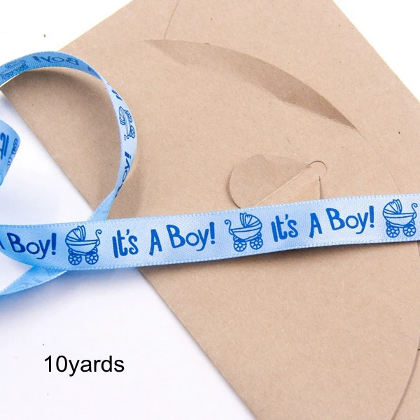 Boy 10 ярдов это мальчик/девочка атласная упаковочная лента для DIY ремесла подарочная упаковка пояс бант и Швейные аксессуары Принадлежности для детского душа - Цвет: Boy