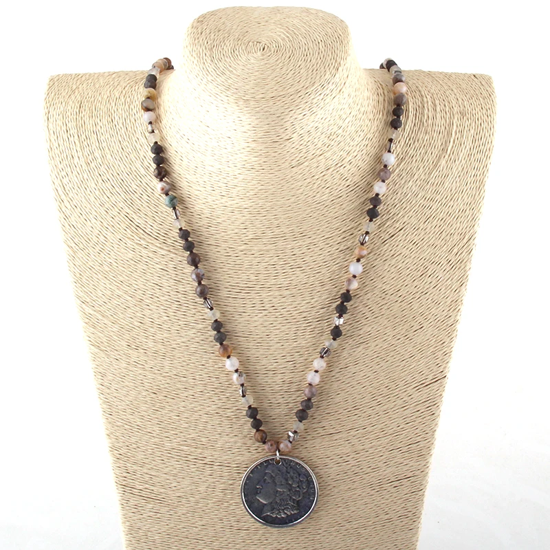 MOODPC модные богемные этнические ювелирные изделия 6 мм натуральные камни и