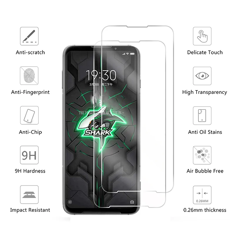 Закаленное стекло для Xiaomi Black Shark 3 защита экрана 9H 2.5D Защитное телефона BlackShark Pro |