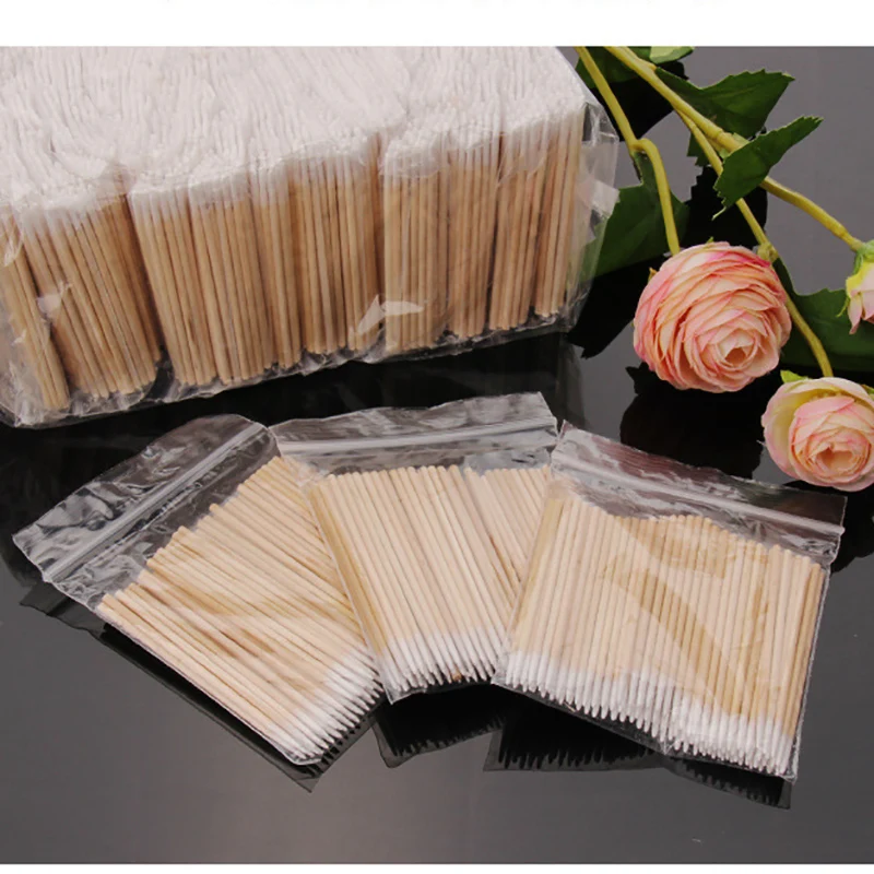 100 шт. ватная палочка из хлопка с мини-острым наконечником медицинские