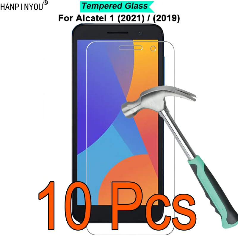 

10 Pcs/Lot For Alcatel 1 (2021) / (2019) 5.0" 9H Hardness 2.5D Ultra-thin Toughened Tempered Glass Film Screen Protector Guard