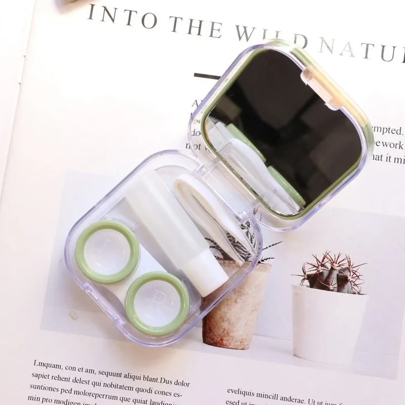 

Portable Contact Lens Cases Lovely Colorful Cartoon Fruit Pattern Colored Contacts Lenses Container Box Eyewear Accessories