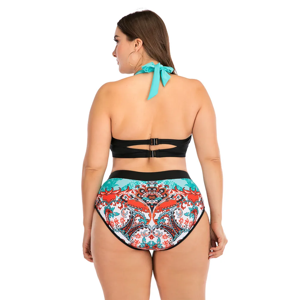 

Plus Size High Waist Sexy Bikini Women Bandage Swimming Suit Print Swimwear Pad Bikini Sets Swimsuit Beachwear Swim Wear Biquini