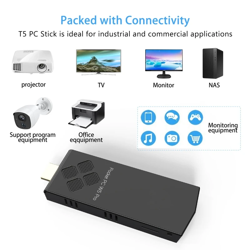 W5 Pro Mini Computer Stick Windowns 10 Mini PC I-ntel A-tom Z8350 2GB DDR 32GB eMMC Support 4K 2.4G/5.8G WiFi CC BT 4.2