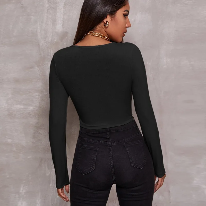 

Women Clothing Autumn Spring Retro Zipper Top Women Basic T Shirt New Fashion Long Sleeve Fashion T Shirt Casual Slim Tops 2021