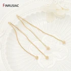 Позолоченные серьги, 14K, новинка 2021, корейский стиль, длинные подвески-кисточки, материал сделай сам, изготовление сережек