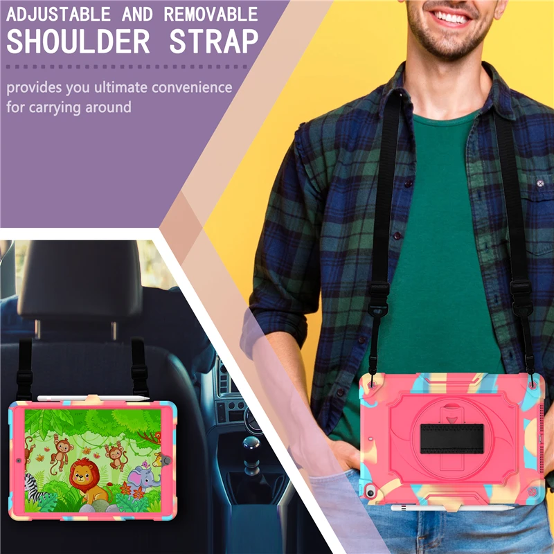 

Cover For Apple IPad Pro 10.5 inch 3 in 1 Heavy Duty Handle Stand Strap Kids Shockproof Air 7th Generation 2019 10.5 Case Coque