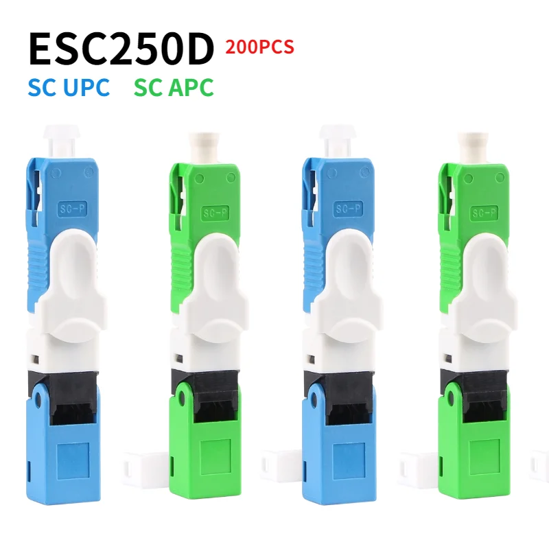 

200PCS ESC250D SC UPC/ SC APC FTTH Fast Conector Single-Mode Fiber Optic Quick Connector FTTH SM Optic For Telecom Free Shipping