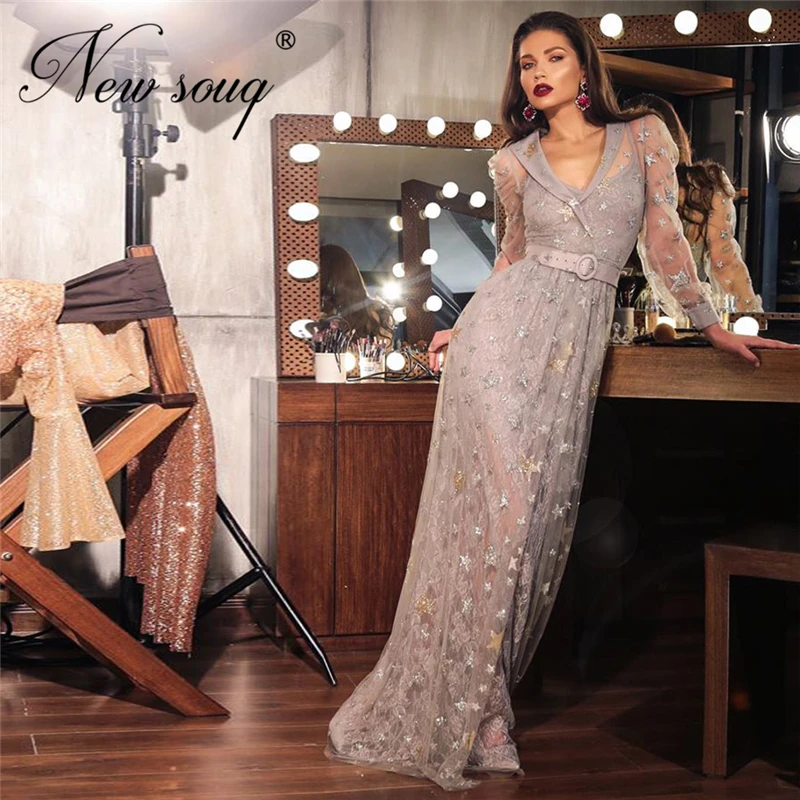 Женское вечернее платье с v образным вырезом Длинные вечерние платья в арабском