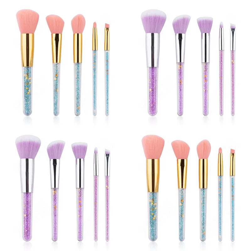 

YXN 5pcs Lollipop Candy Eye Shadow Foundation Blush Makeup Brushes Set Foundation Blending Brush Makeup Tool maquillaje
