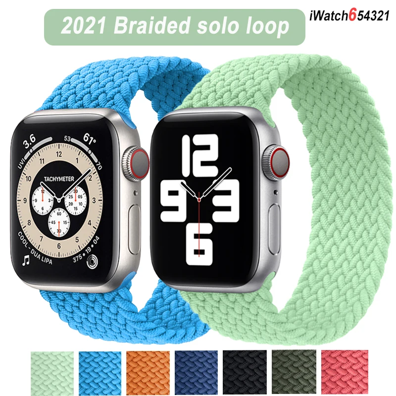 

Braided Solo Loop For Apple watch band 44mm 40mm 38mm 42mm FABRIC Nylon Elastic belt bracelet iWatch series 3 4 5 se 6 strap