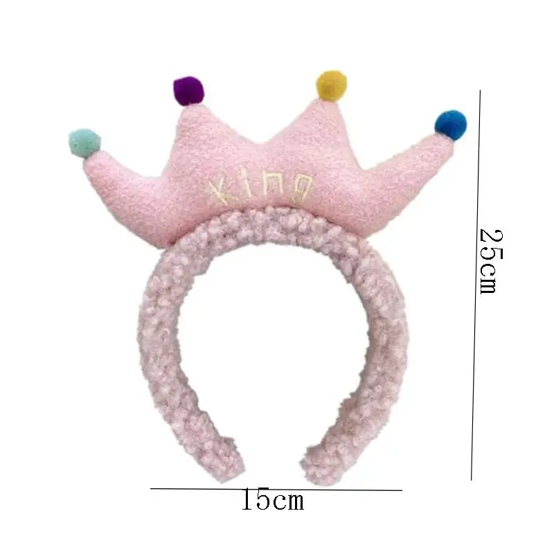 

Plush King Queen Crown Autumn Winter 1Pc Velvet Soft Warm Headband Hair Band Headwear Women Girl Mix Styling Hair Accessories