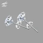 Женские серьги-гвоздики из серебра 925 пробы, с фианитами