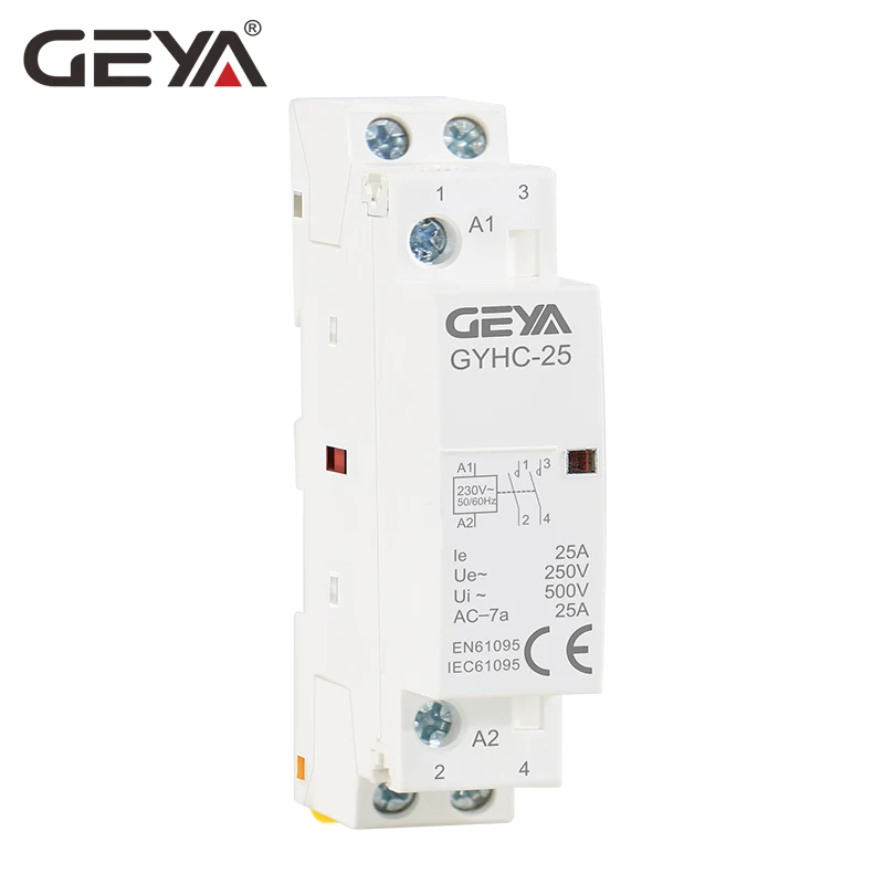 Модульный контактор GEYA GYHC 2P 16A 20A 25A 2NO или 2NC 1NO1NC220V автоматический бытовой типа