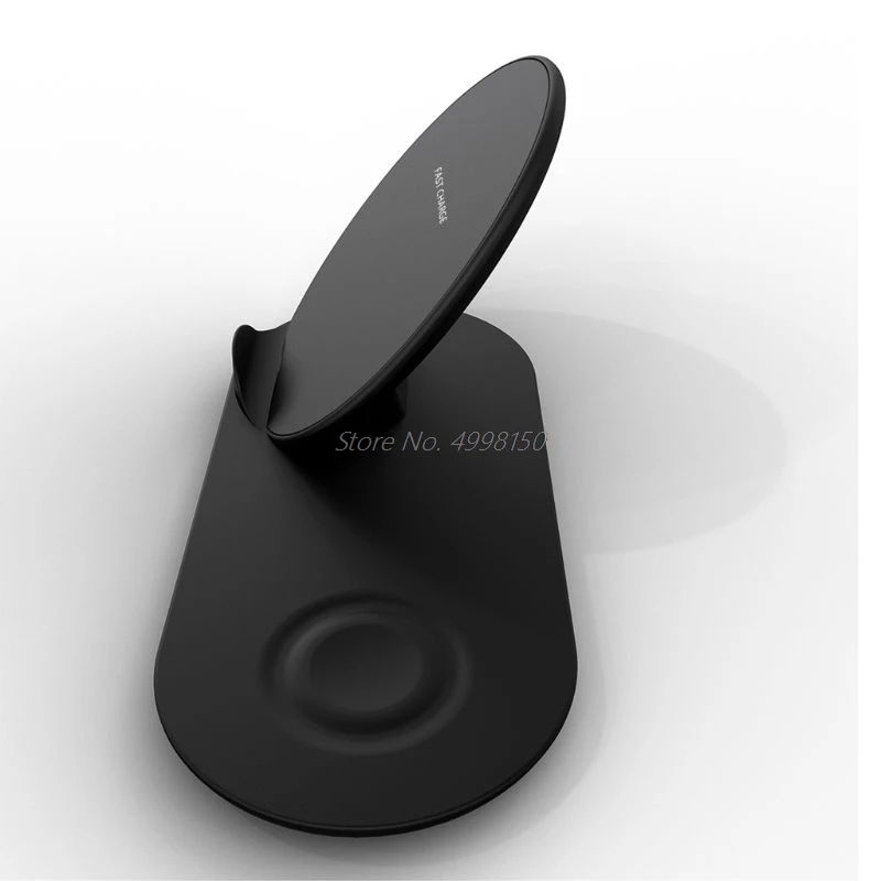 Беспроводное зарядное устройство 2 в 1 QI подставка для iPhone X XR XS MAX 8 Samsung S9 S8 S7 Note 9