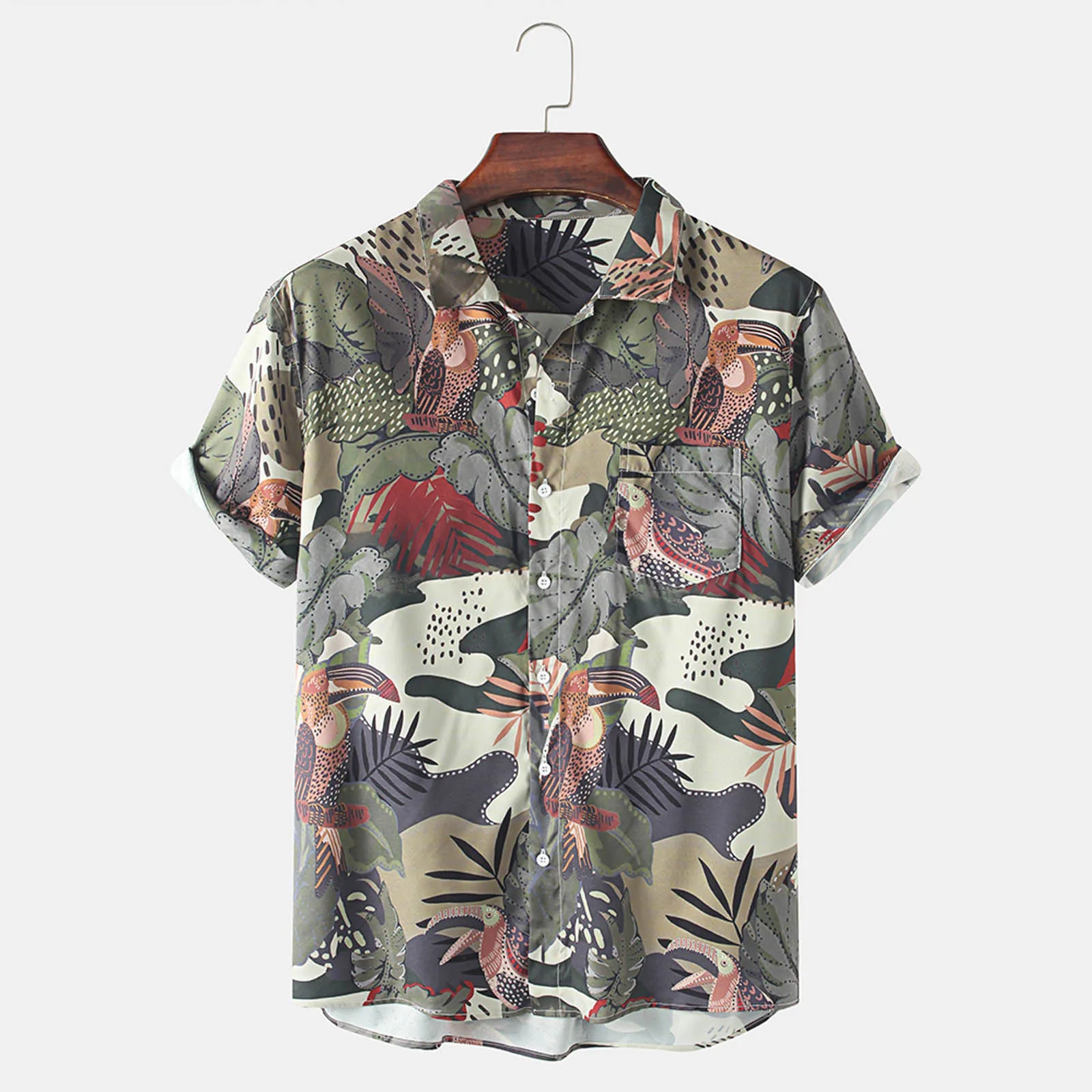 

Printing Men Hawaiian Shirt Summer Tropical Short Sleeve Vacation 2023 Lapel Button Male Beach Shirts Casual Streetwear Camisas